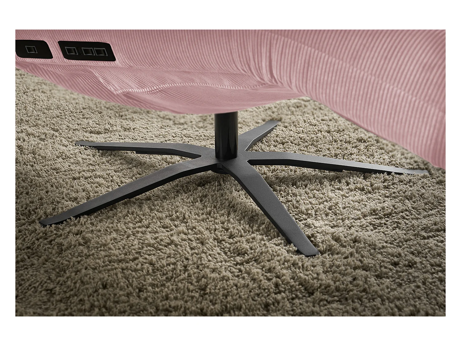 Relaxligstoel - Roze Koord - LETICIA