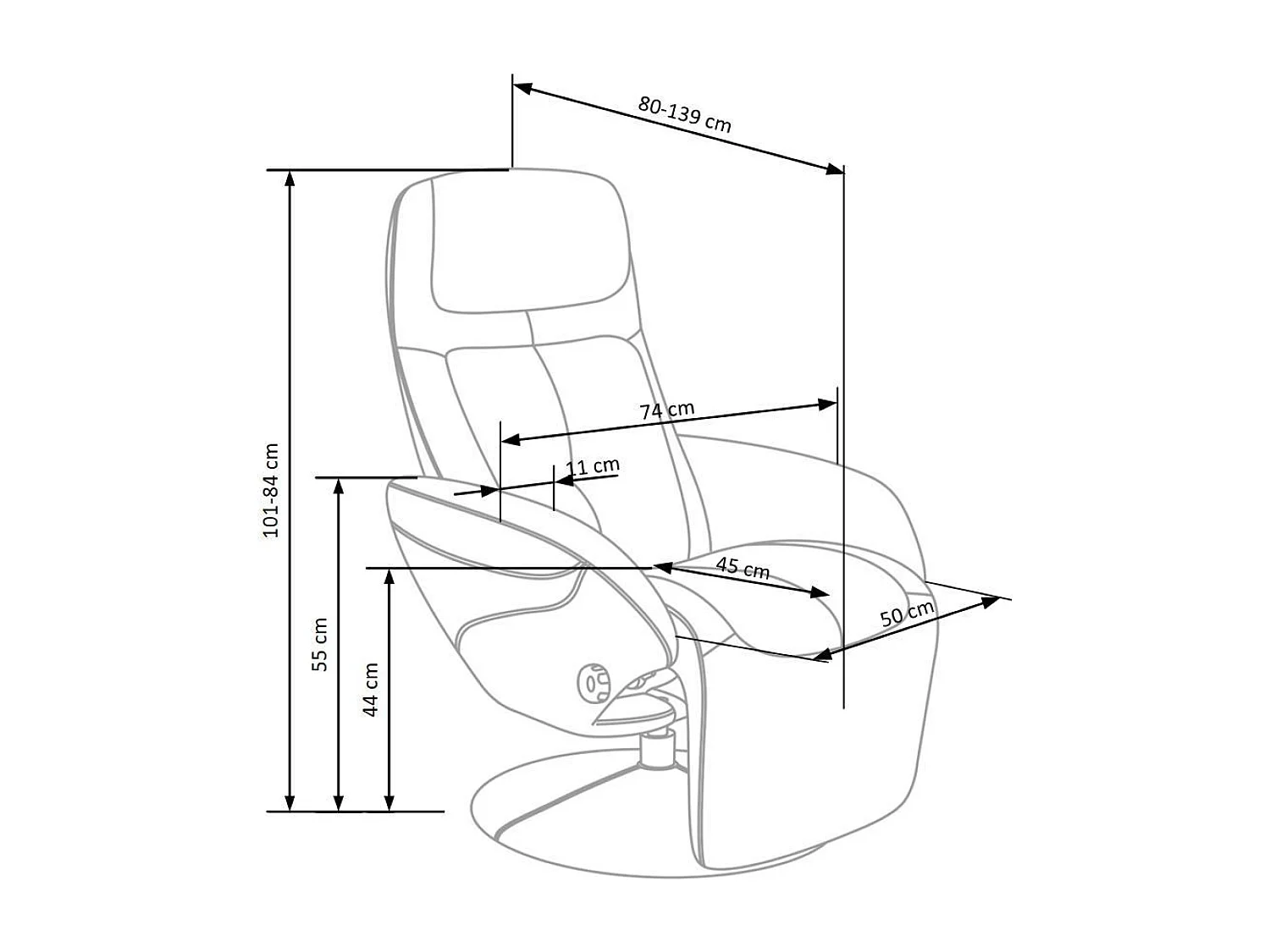 Fauteuil Optima/Tissu/Anthracit