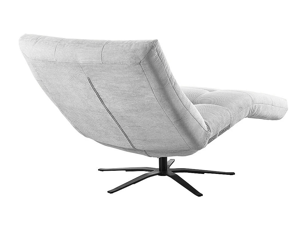 Chaise longue - argent Velours côtelé - LETICIA