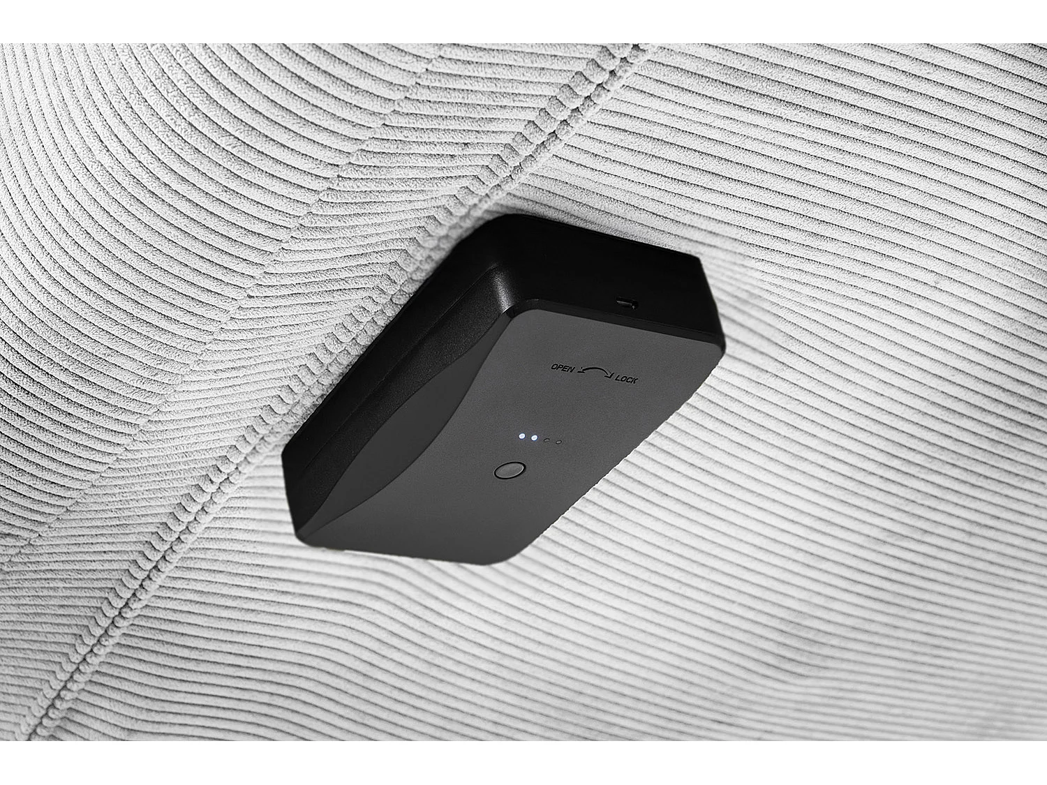 Chaise longue - argent Velours côtelé - LETICIA