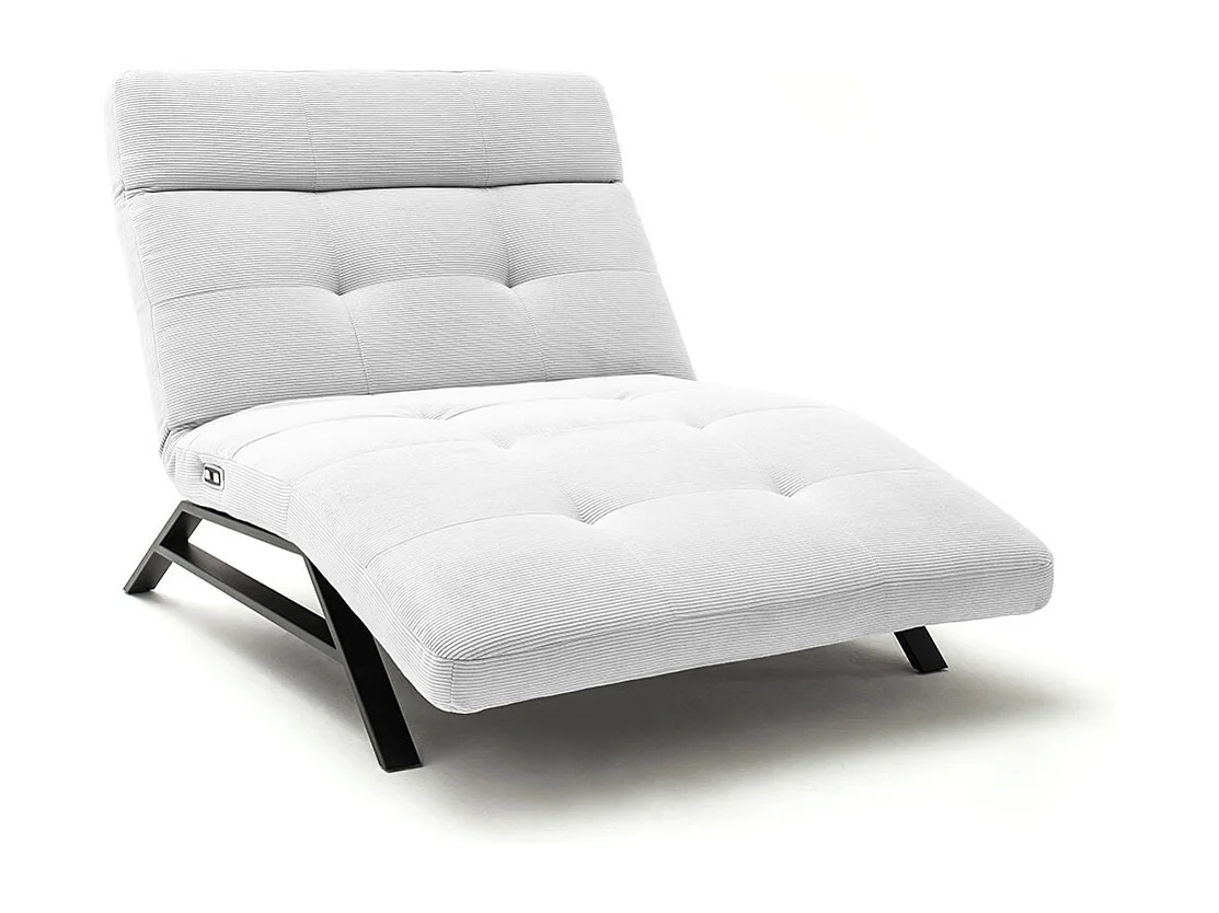 Chaise longue - blanc Velours côtelé - AMERIVA