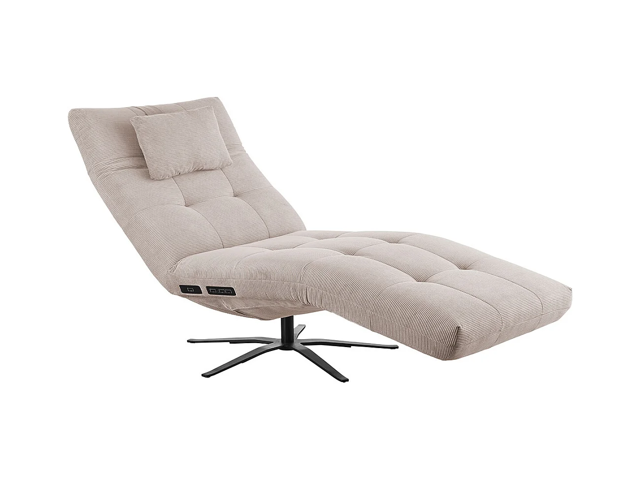 Relaxligstoel - Beige Koord - LETICIA