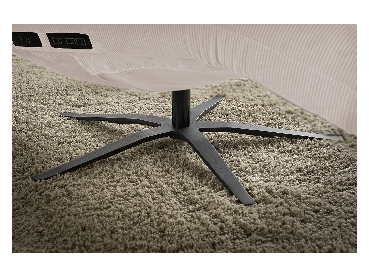 Relaxligstoel - Beige Koord - LETICIA