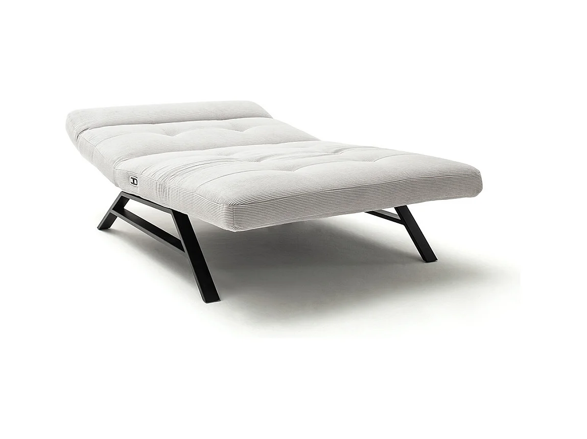 Chaise longue - argent Velours côtelé - AMERIVA