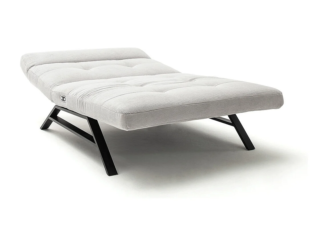 Chaise longue - argent Velours côtelé - AMERIVA