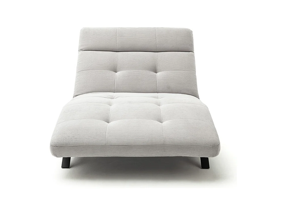 Chaise longue - argent Velours côtelé - AMERIVA