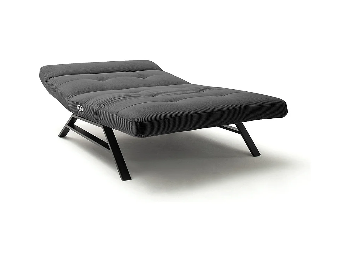 Chaise longue - anthracite Velours côtelé - AMERIVA