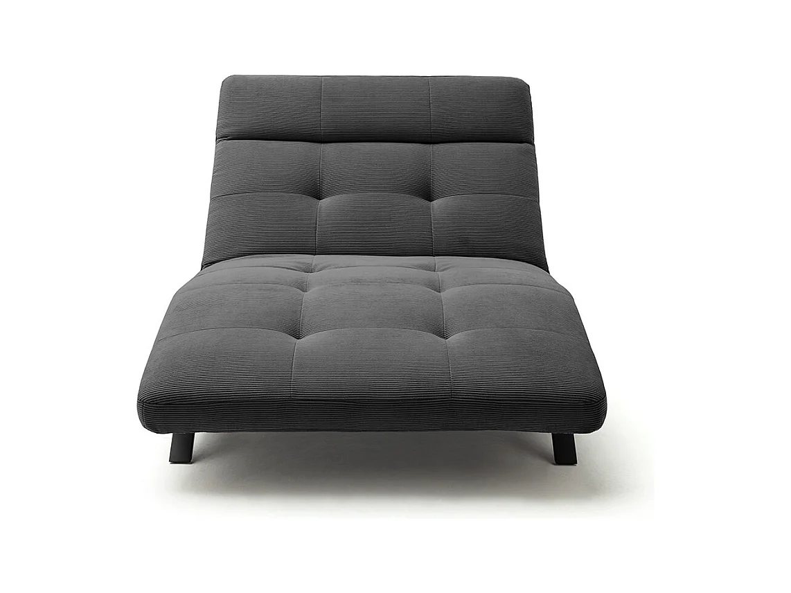 Chaise longue - anthracite Velours côtelé - AMERIVA