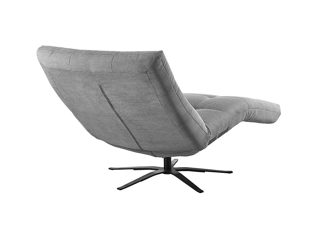 Chaise longue - Gris Velours côtelé - LETICIA