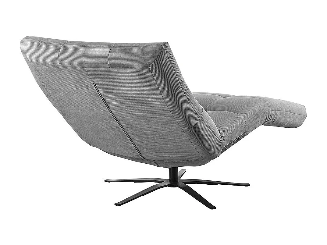 Chaise longue - Gris Velours côtelé - LETICIA