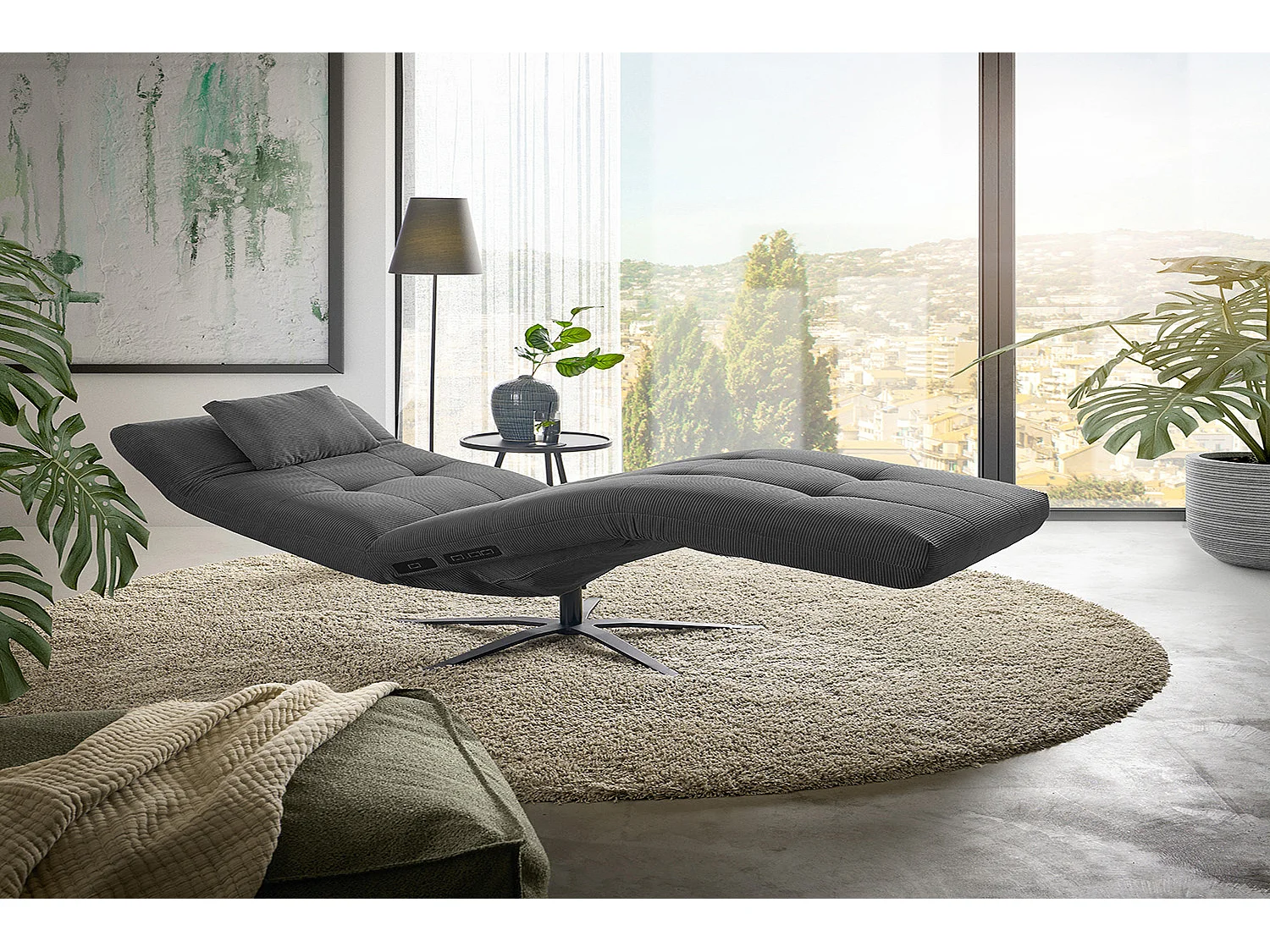 Chaise longue - antracita Pana - LETICIA