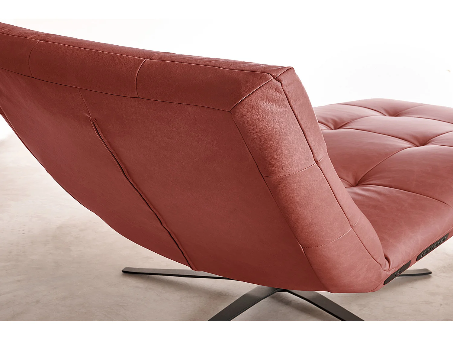 Relaxliege - Rot Leder - LETICIA