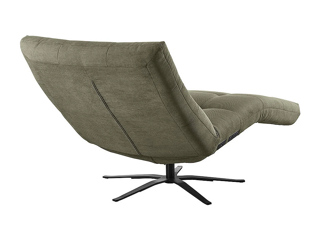 Chaise longue - Vert Velours côtelé - LETICIA