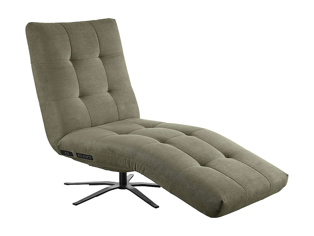 Chaise longue - verde Velluto a coste - LETICIA