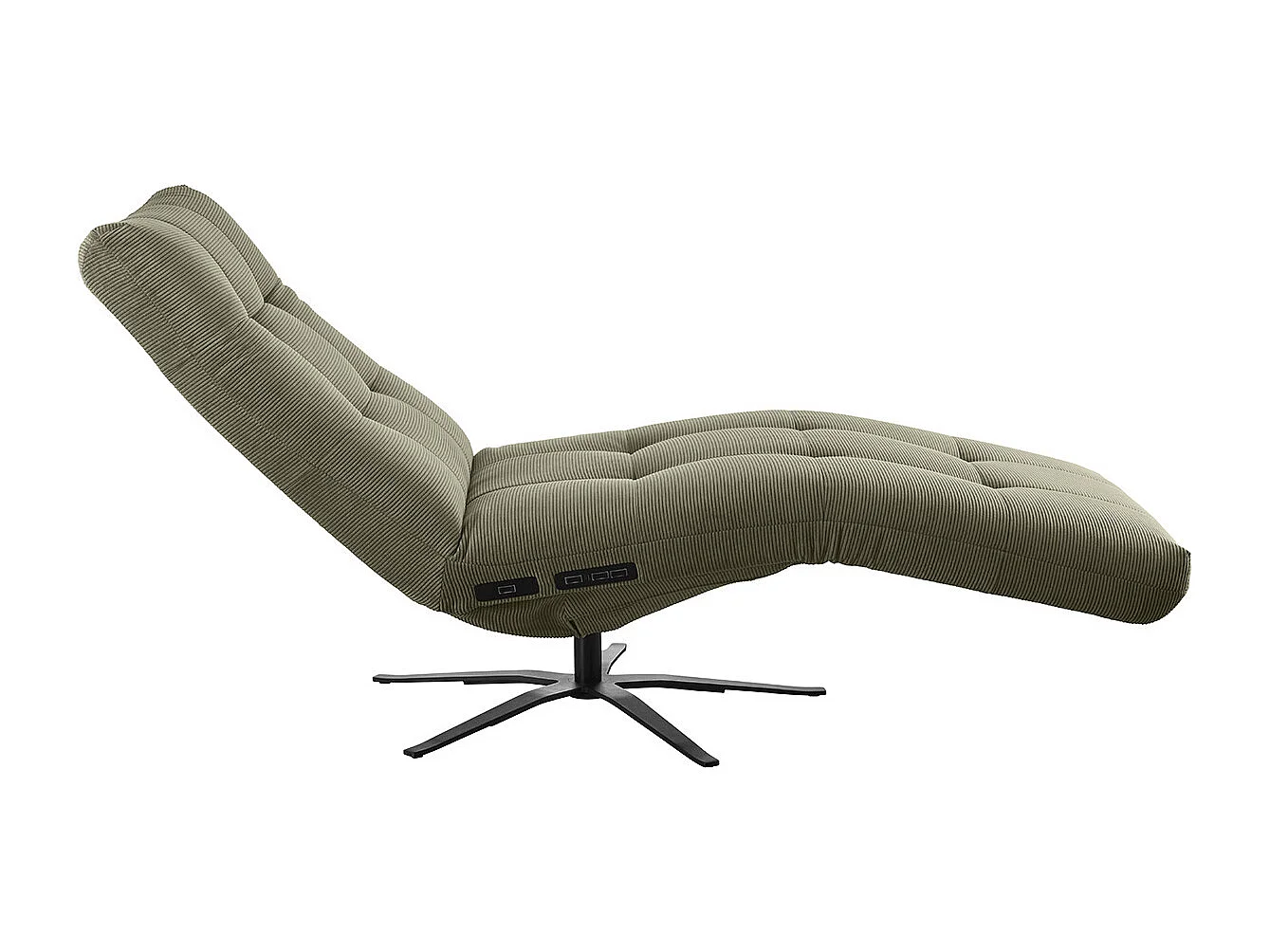 Chaise longue - verde Velluto a coste - LETICIA