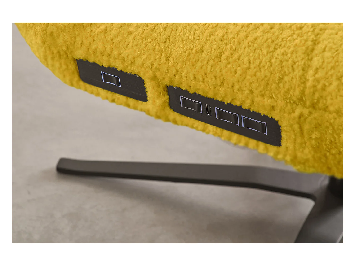 Chaise longue - jaune tissage plat - LETICIA