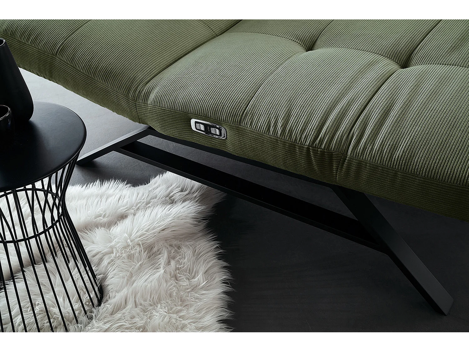 Chaise longue - Vert Velours côtelé - AMERIVA