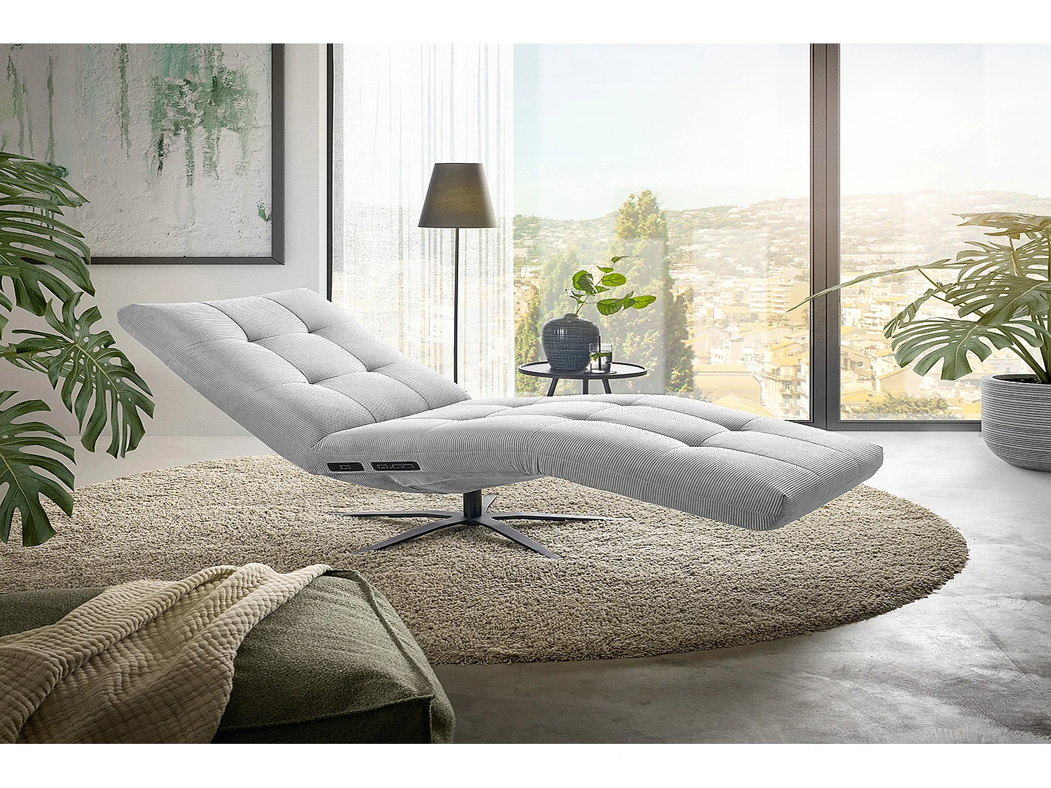 Relaxligstoel - Zilver Koord - LETICIA