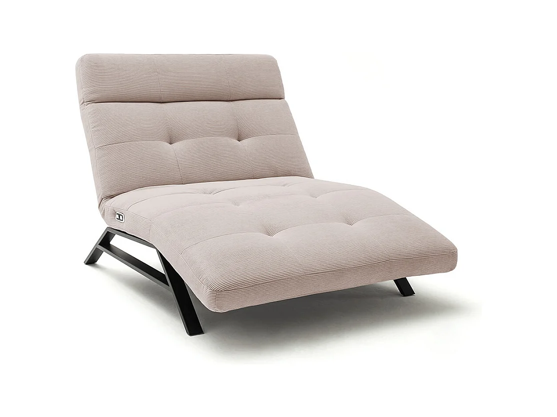 Chaise longue - beige Velours côtelé - AMERIVA