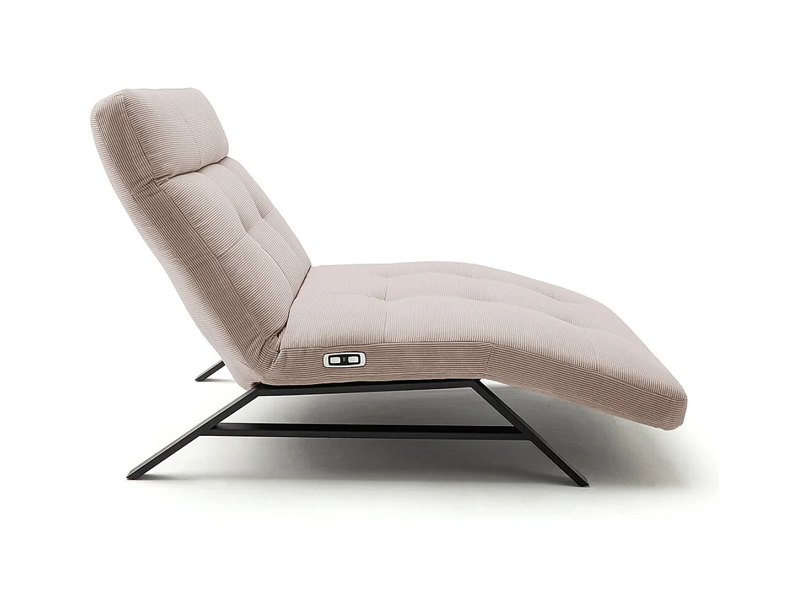 Chaise longue - beige Velours côtelé - AMERIVA