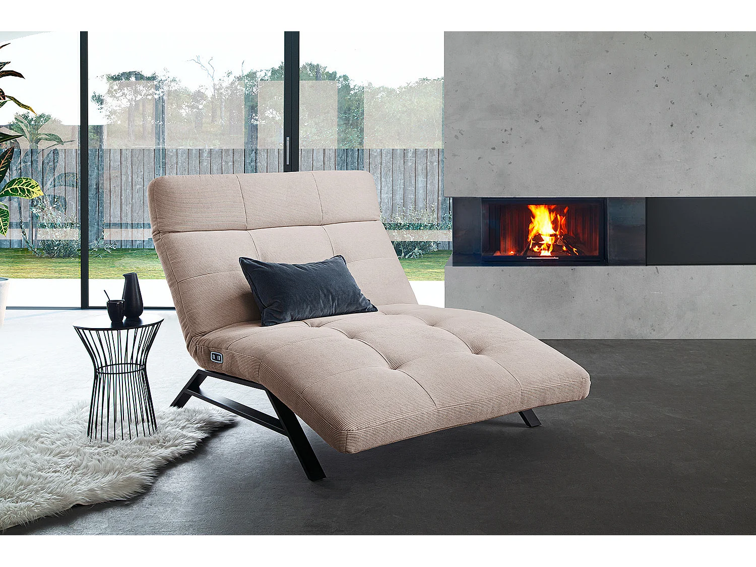 Relaxligstoel - Beige Koord - AMERIVA