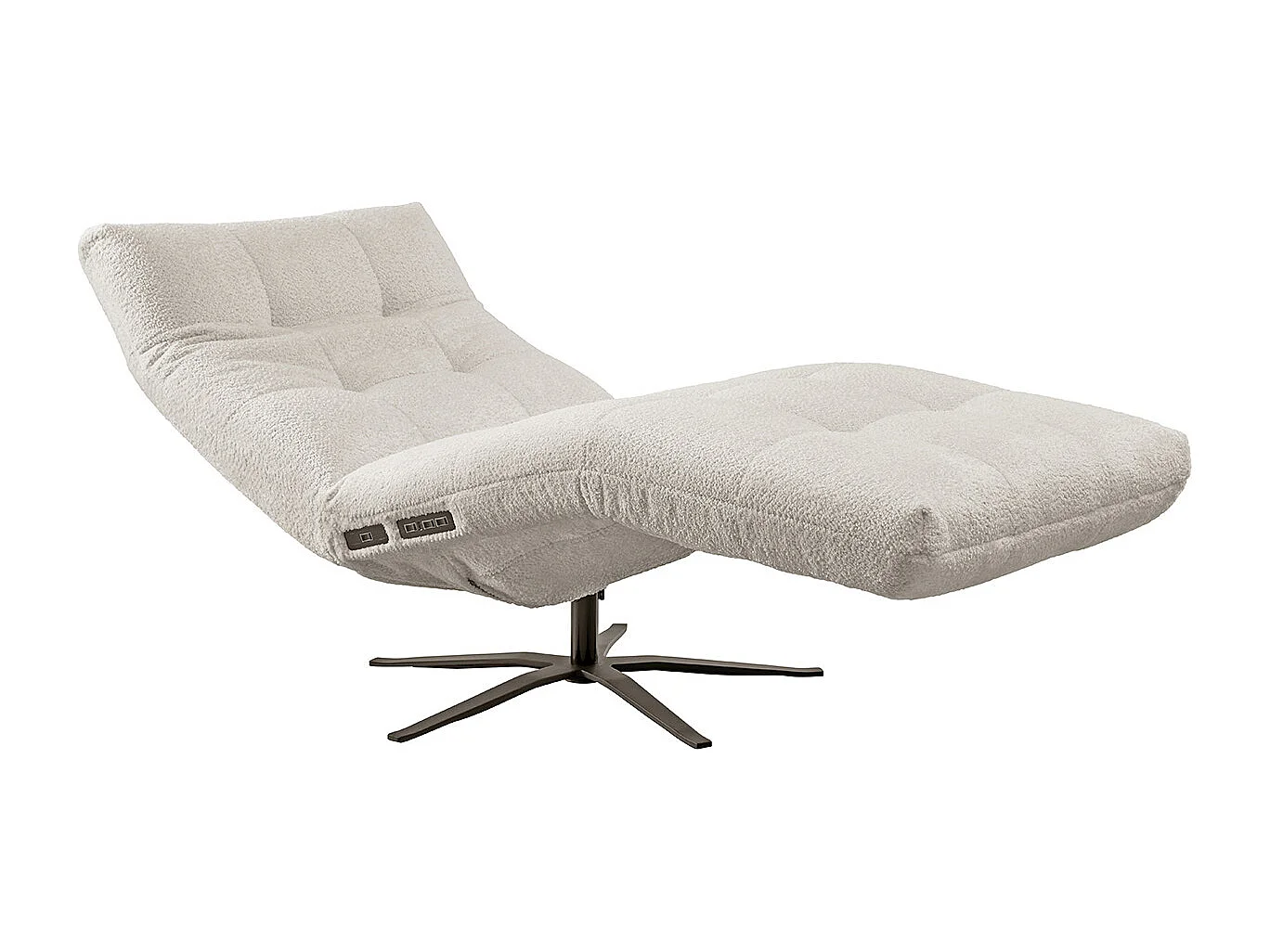 Chaise longue - bianco tessitura piatta - LETICIA
