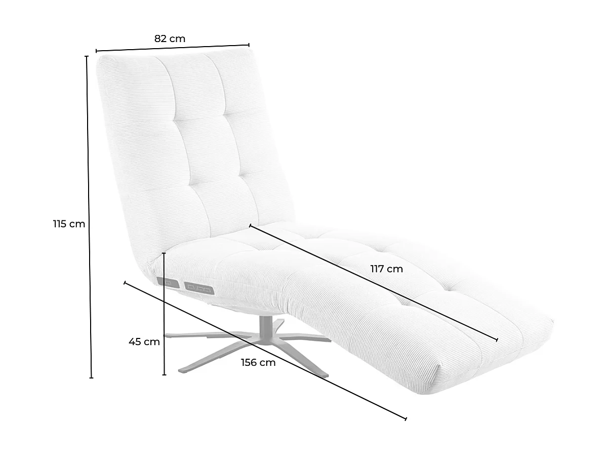 Chaise longue - bianco tessitura piatta - LETICIA