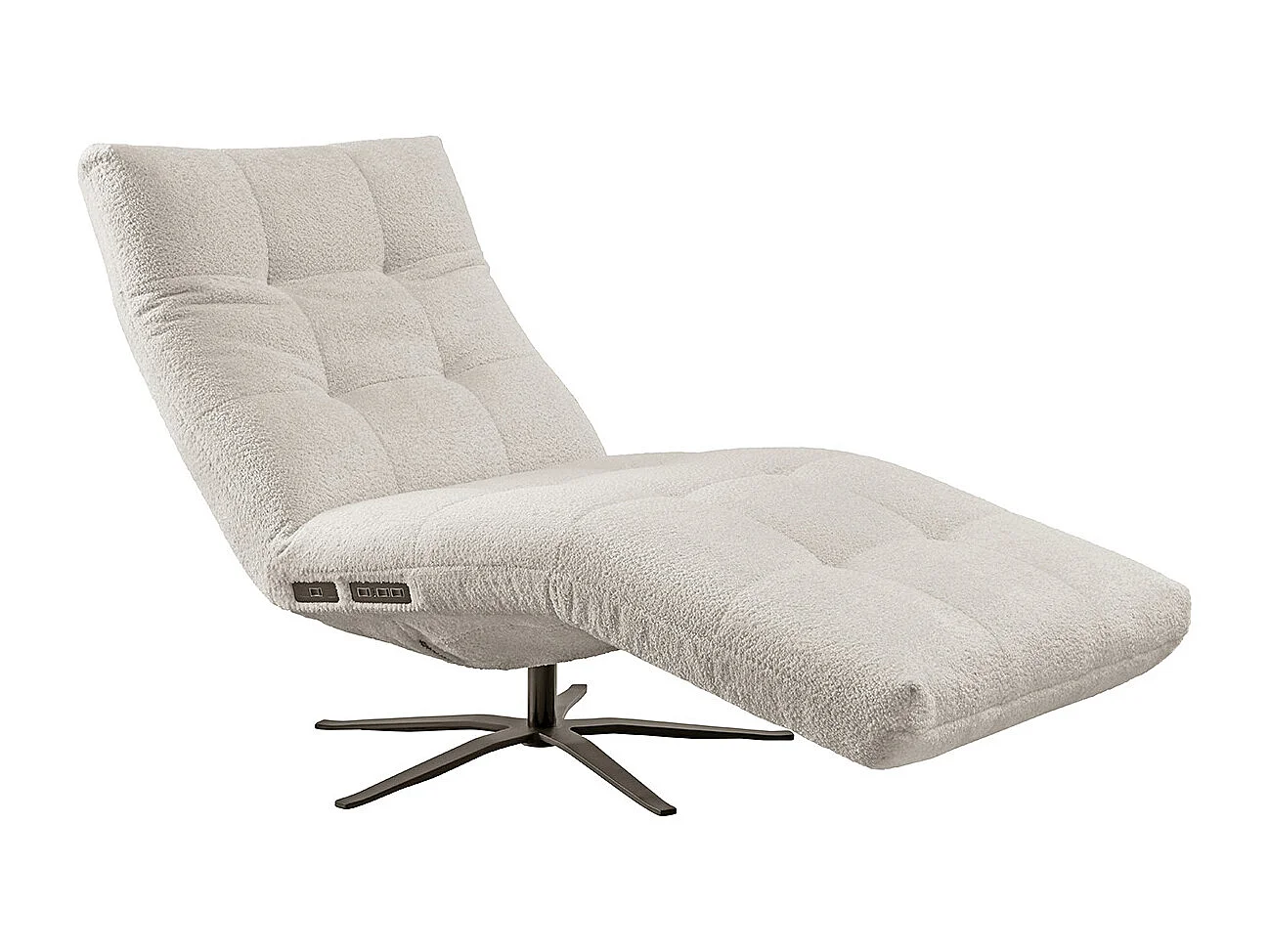 Chaise longue - bianco tessitura piatta - LETICIA