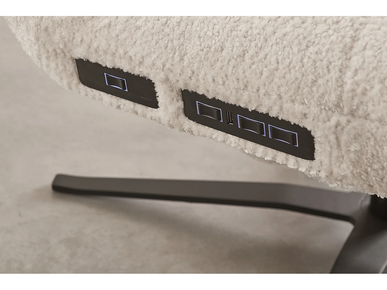 Relaxligstoel - Wit Plat geweven stof - LETICIA