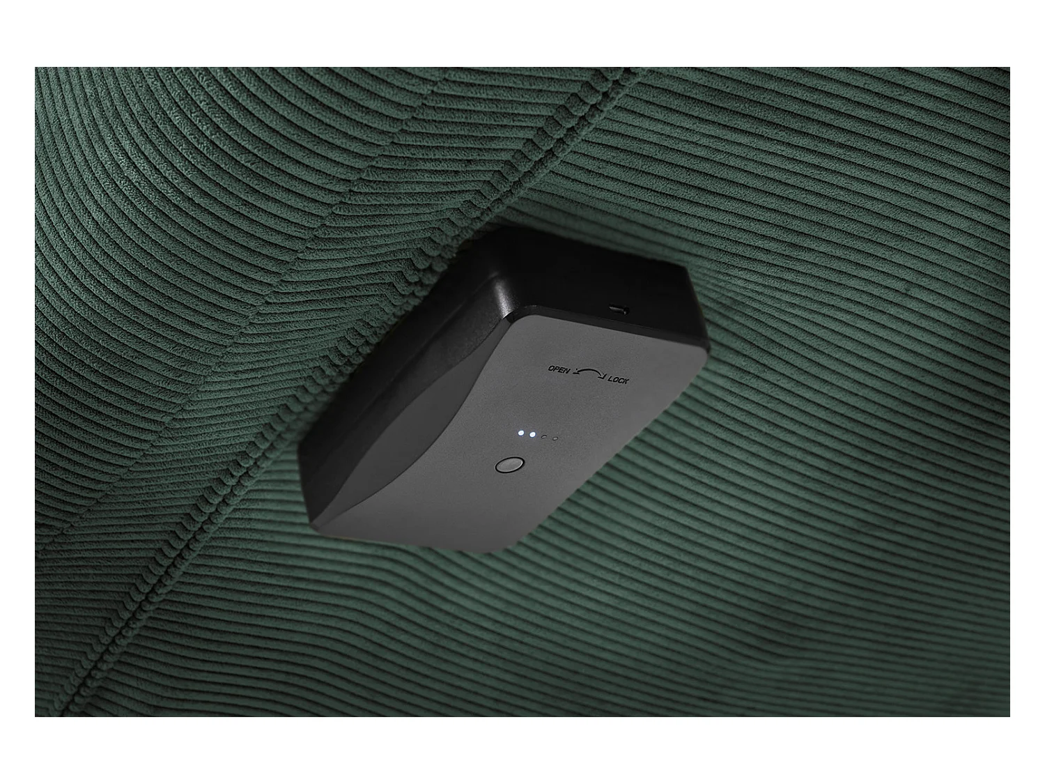 Chaise longue - vert émeraude Velours côtelé - LETICIA