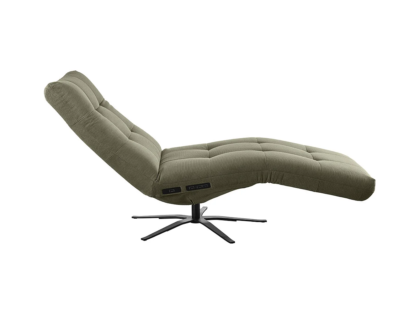 Chaise longue - Vert Velours côtelé - LETICIA