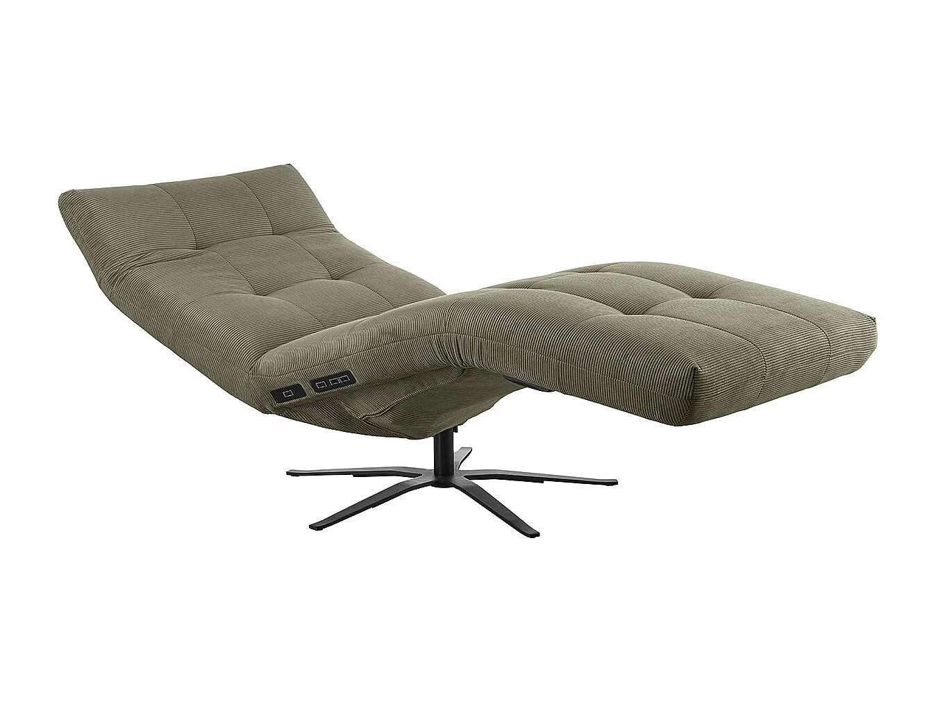 Chaise longue - Vert Velours côtelé - LETICIA