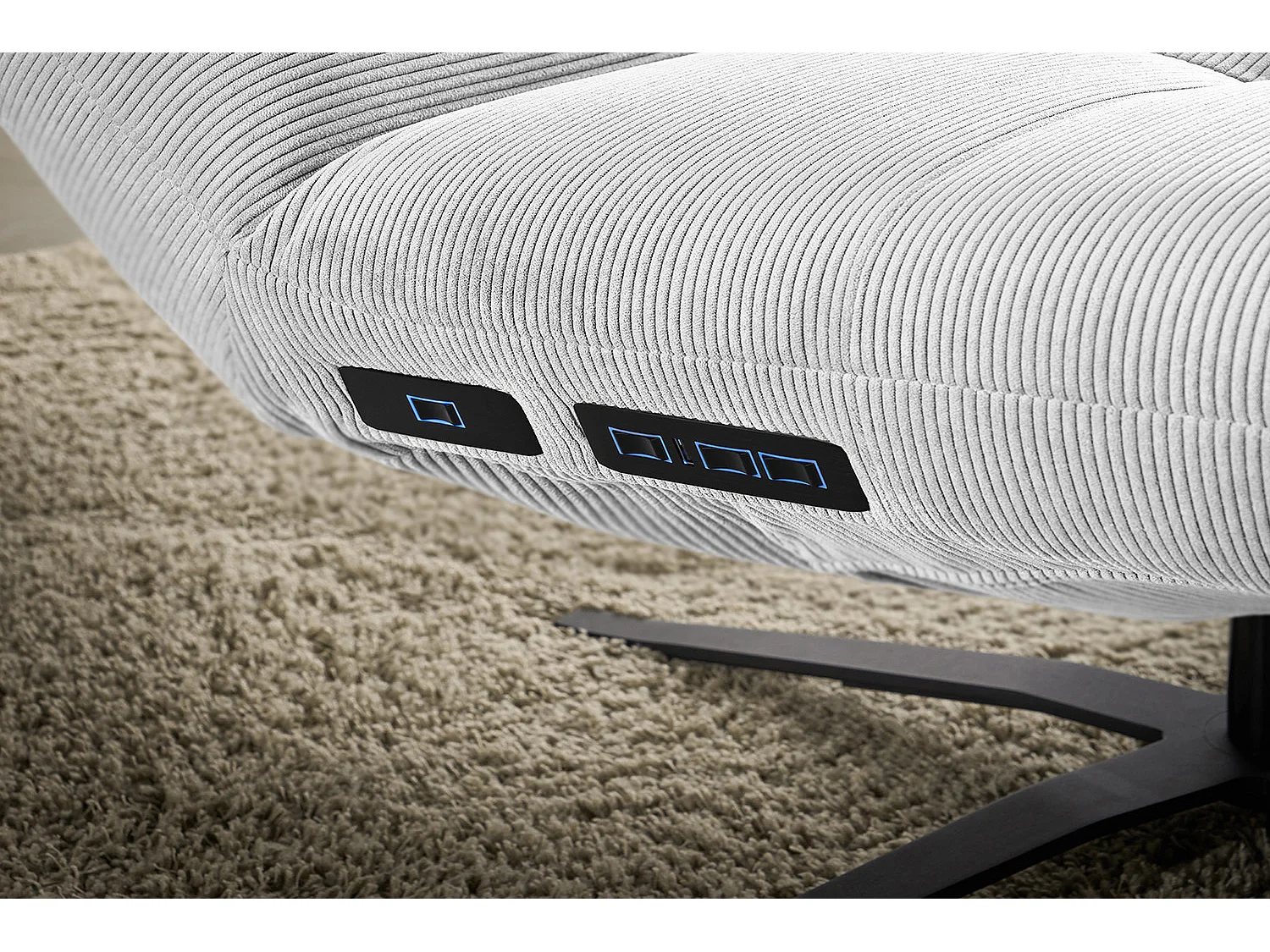 Relaxliege - Silber Cord - LETICIA