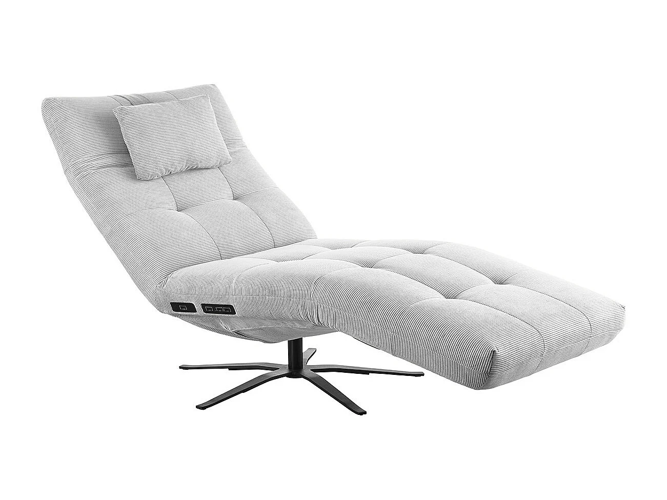 Chaise longue - argento Velluto a coste - LETICIA