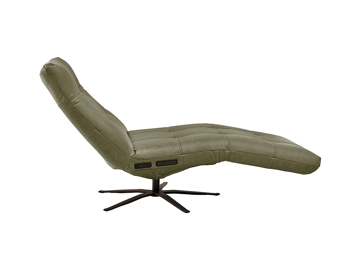 Chaise longue - Vert cuir - LETICIA