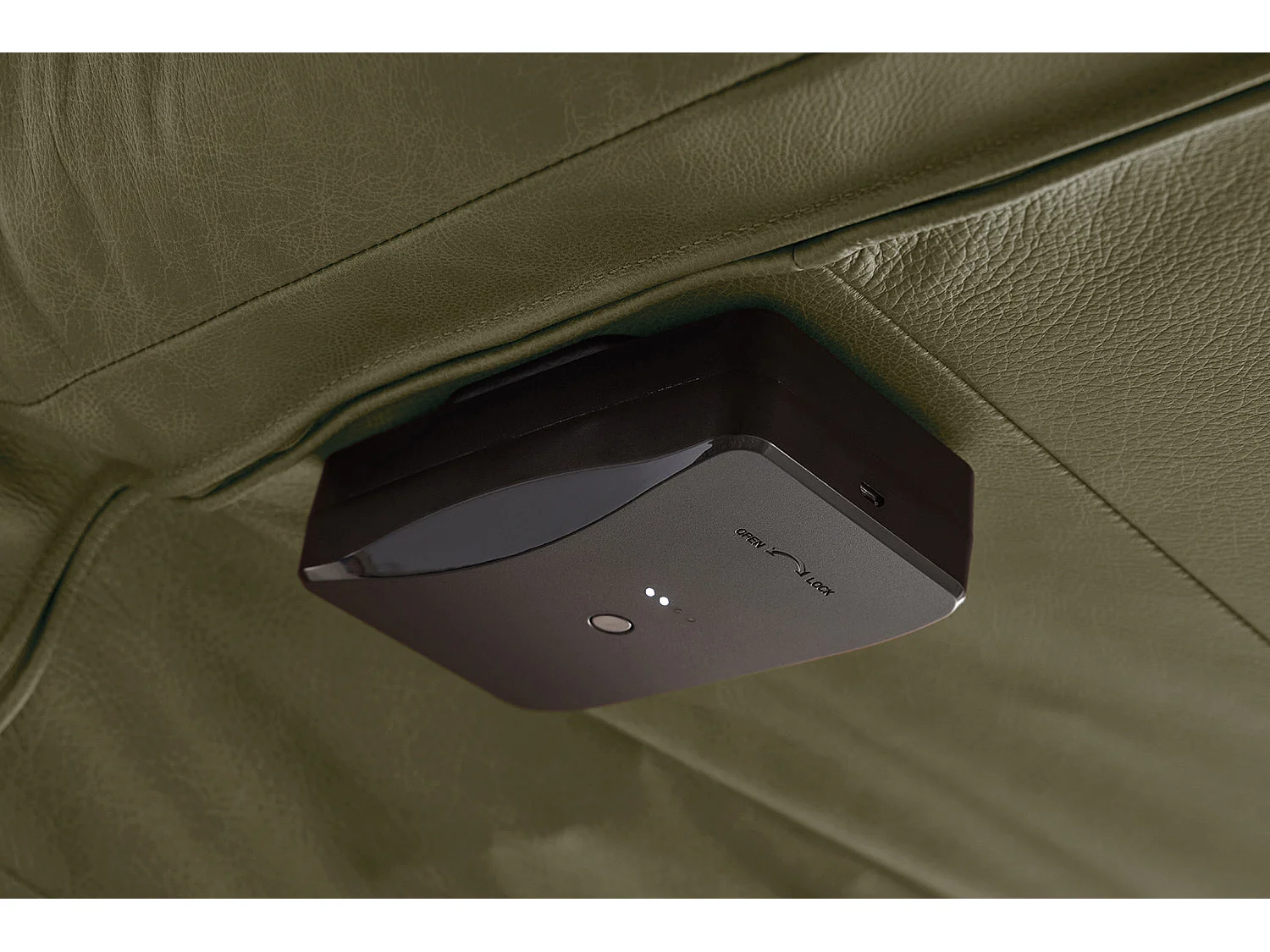 Chaise longue - Vert cuir - LETICIA