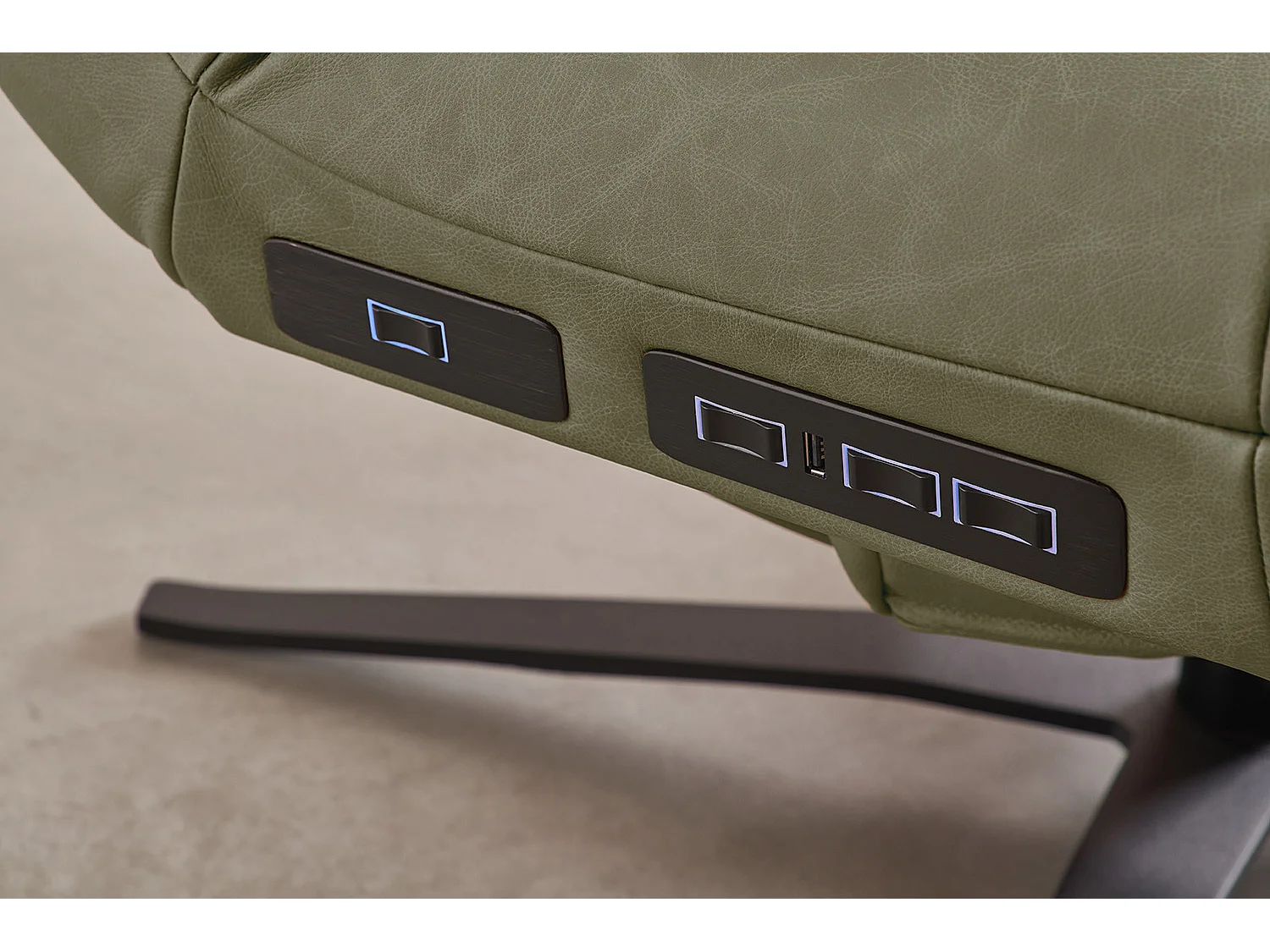 Chaise longue - Vert cuir - LETICIA