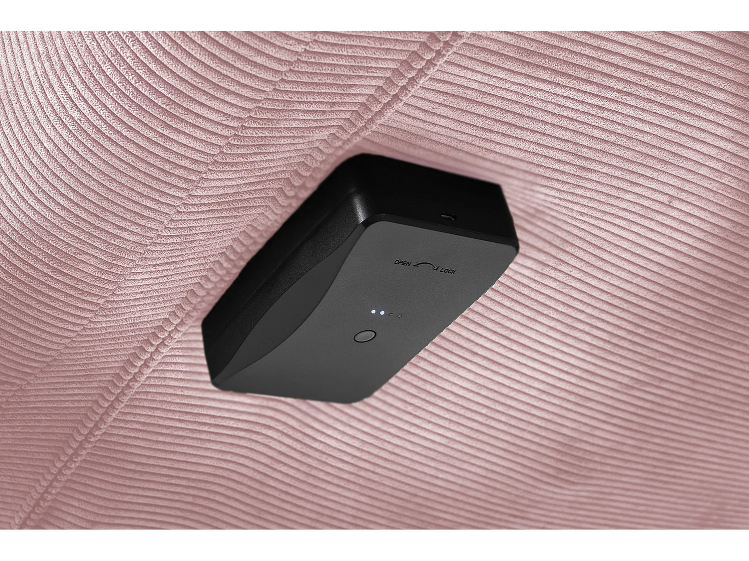 Chaise longue - Rose Velours côtelé - LETICIA