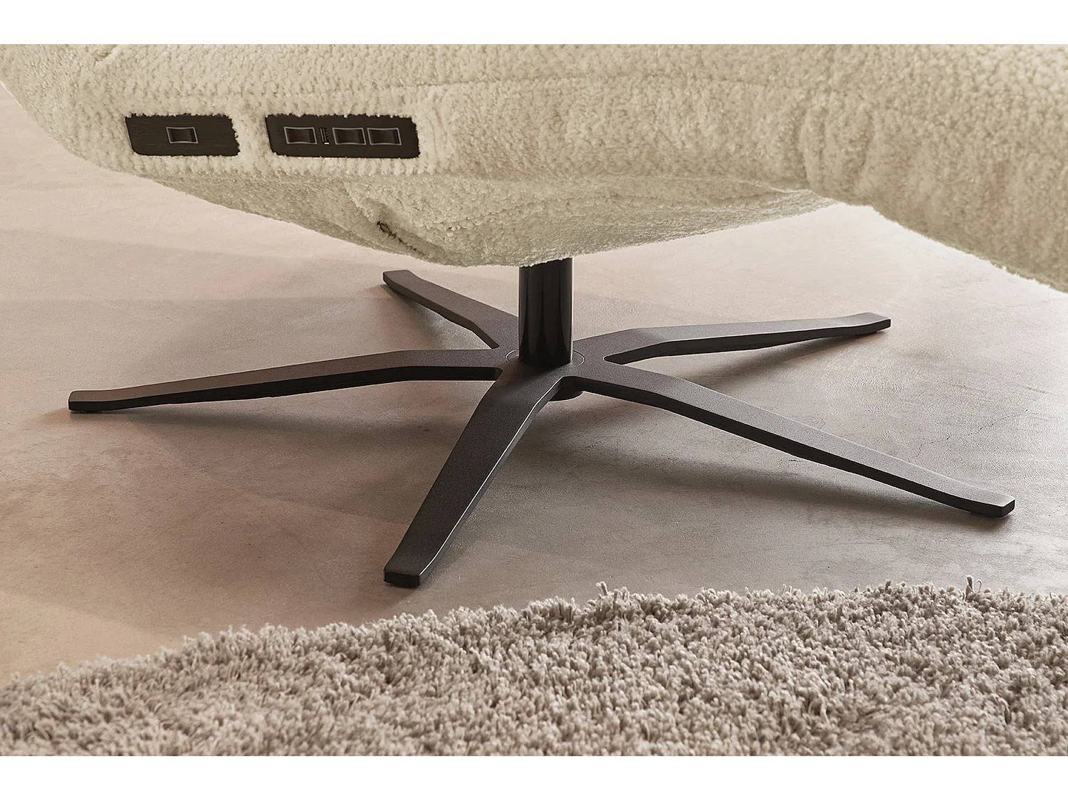 Chaise longue - beige tissage plat - LETICIA