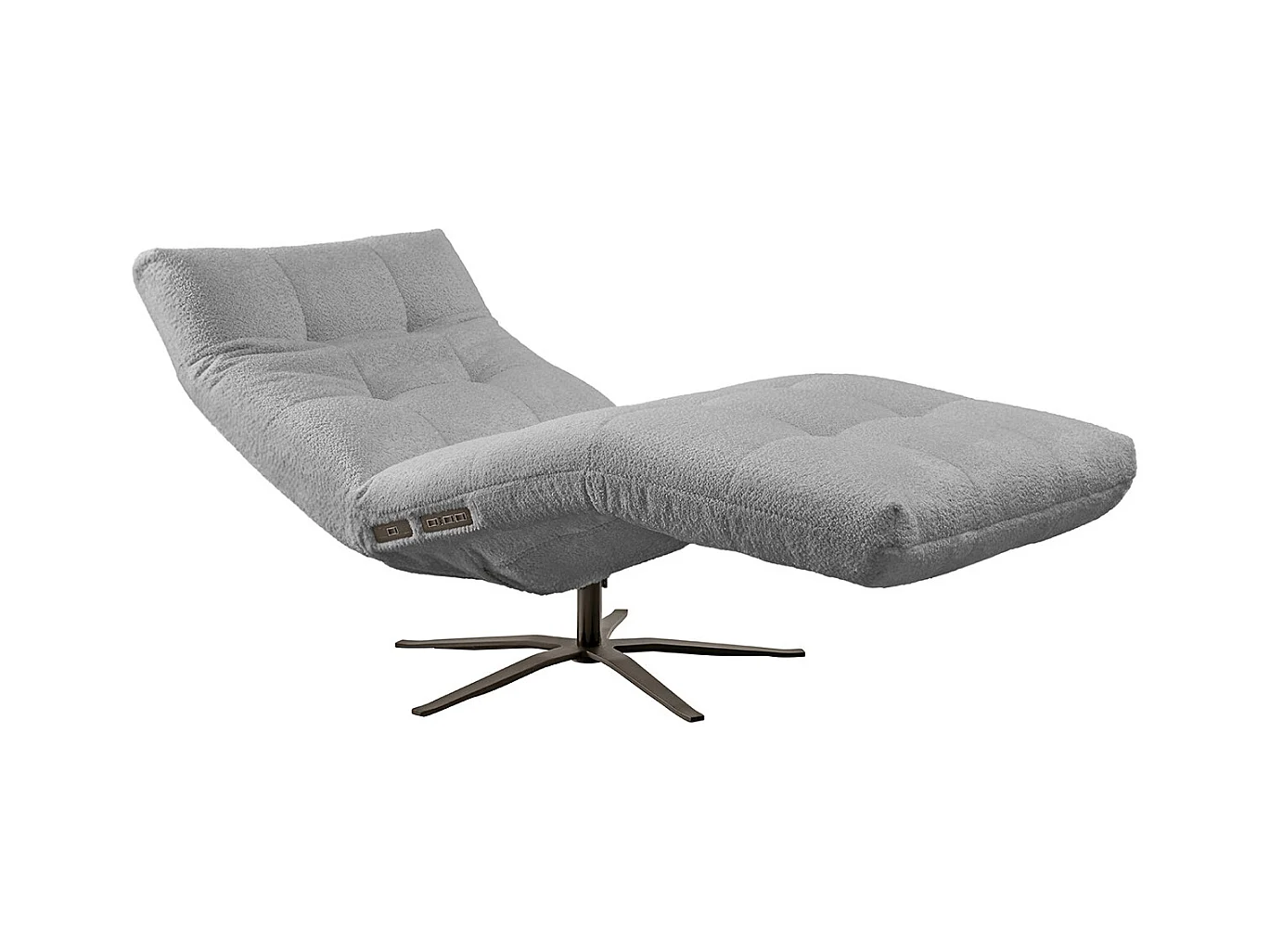 Chaise longue - Gris tissage plat - LETICIA