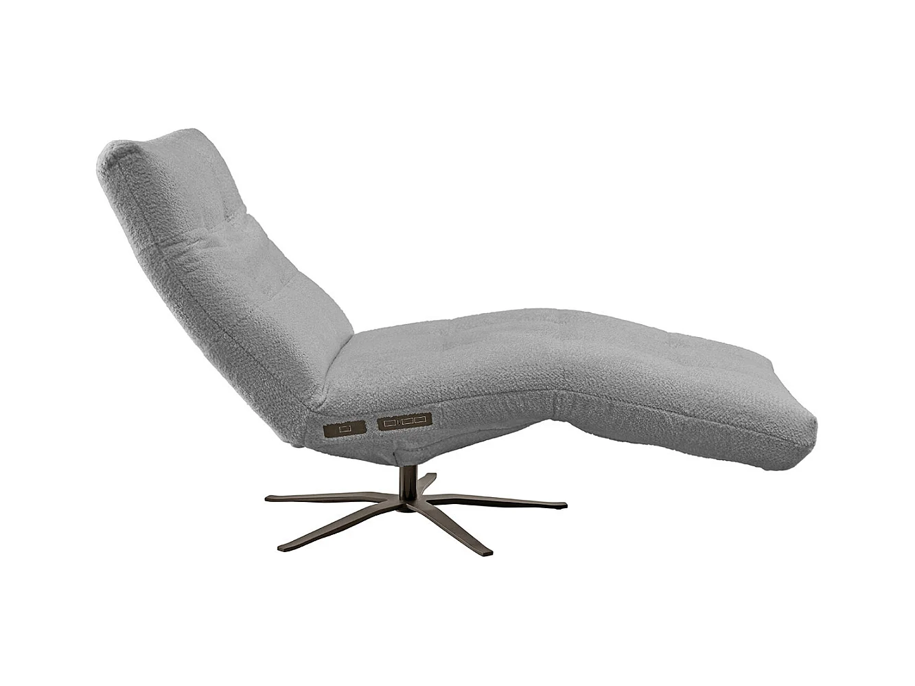 Chaise longue - Gris tissage plat - LETICIA