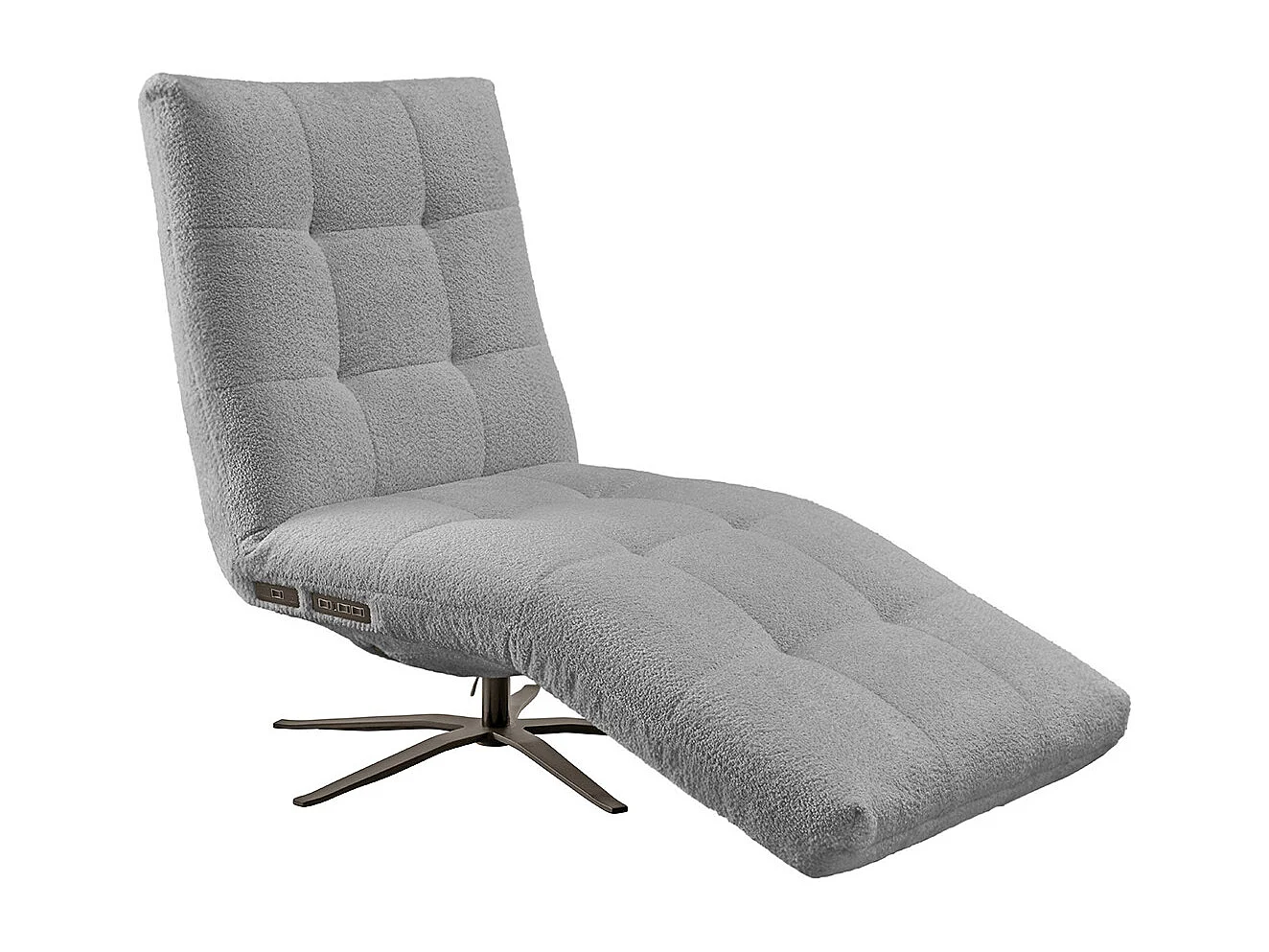 Relaxligstoel - Grijs Plat geweven stof - LETICIA