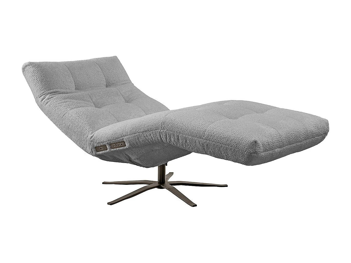 Relaxligstoel - Grijs Plat geweven stof - LETICIA