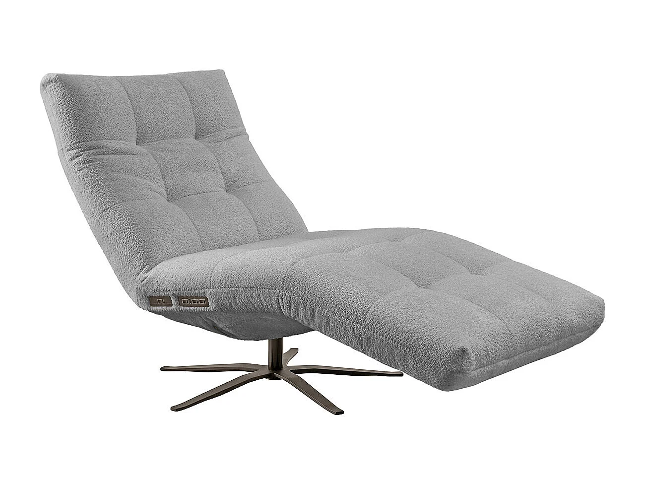 Relaxligstoel - Grijs Plat geweven stof - LETICIA