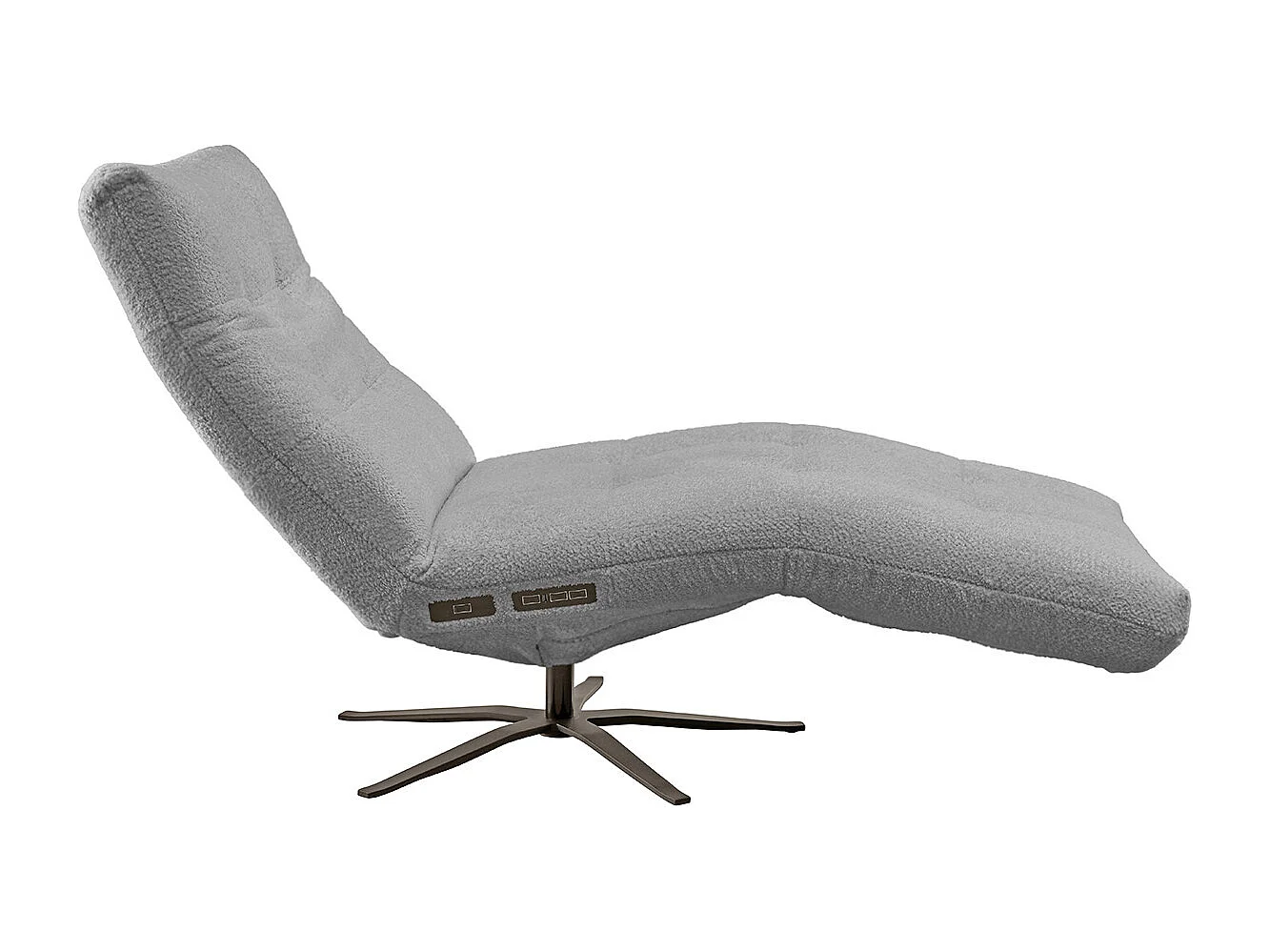 Relaxligstoel - Grijs Plat geweven stof - LETICIA