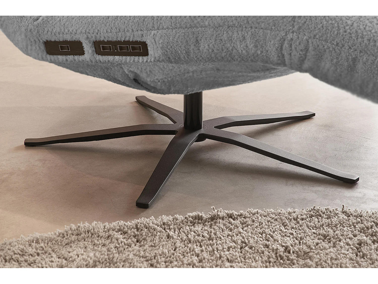 Relaxligstoel - Grijs Plat geweven stof - LETICIA