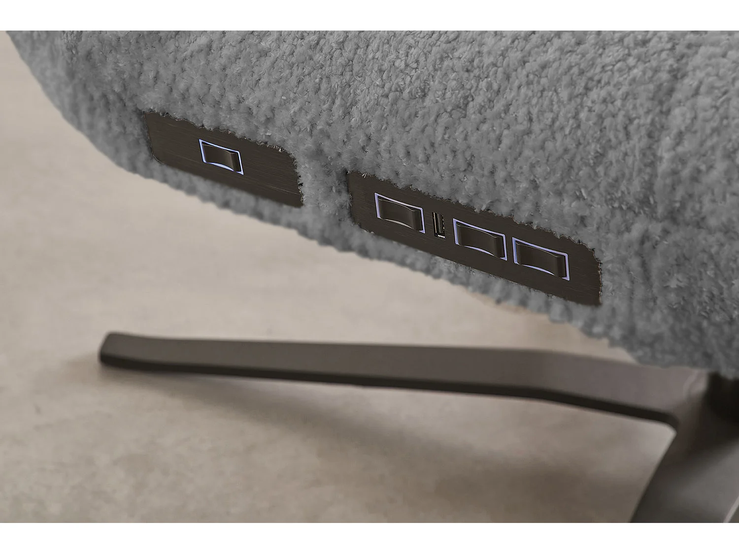 Relaxligstoel - Grijs Plat geweven stof - LETICIA