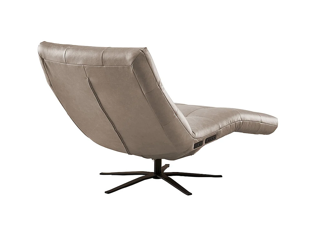 Chaise longue - Gris cuir - LETICIA