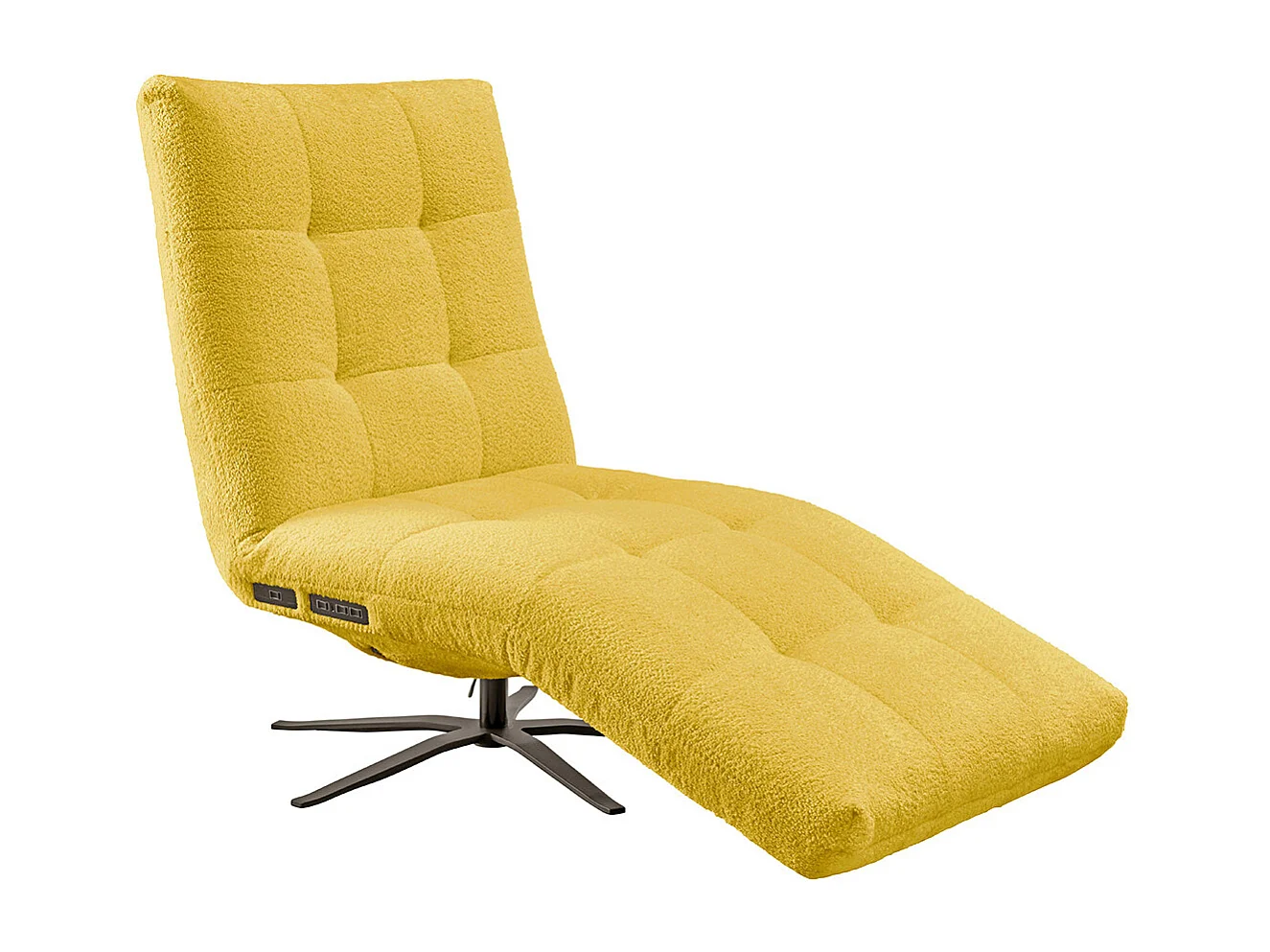 Chaise longue - jaune tissage plat - LETICIA