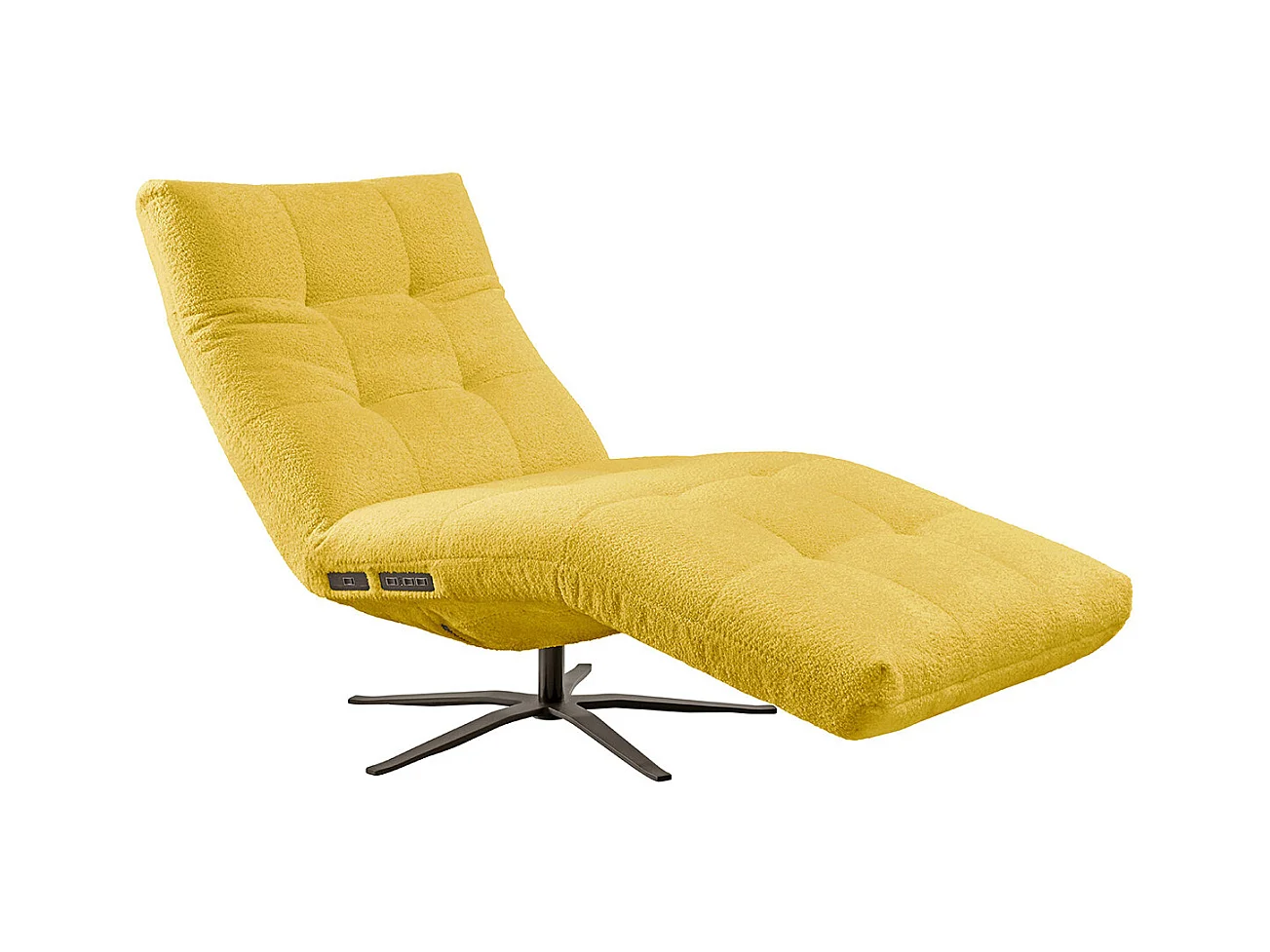 Chaise longue - jaune tissage plat - LETICIA
